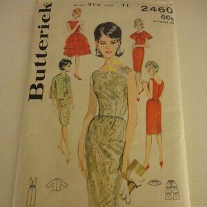 Vintage 1960s Butterick Size 11 2460 evening dress